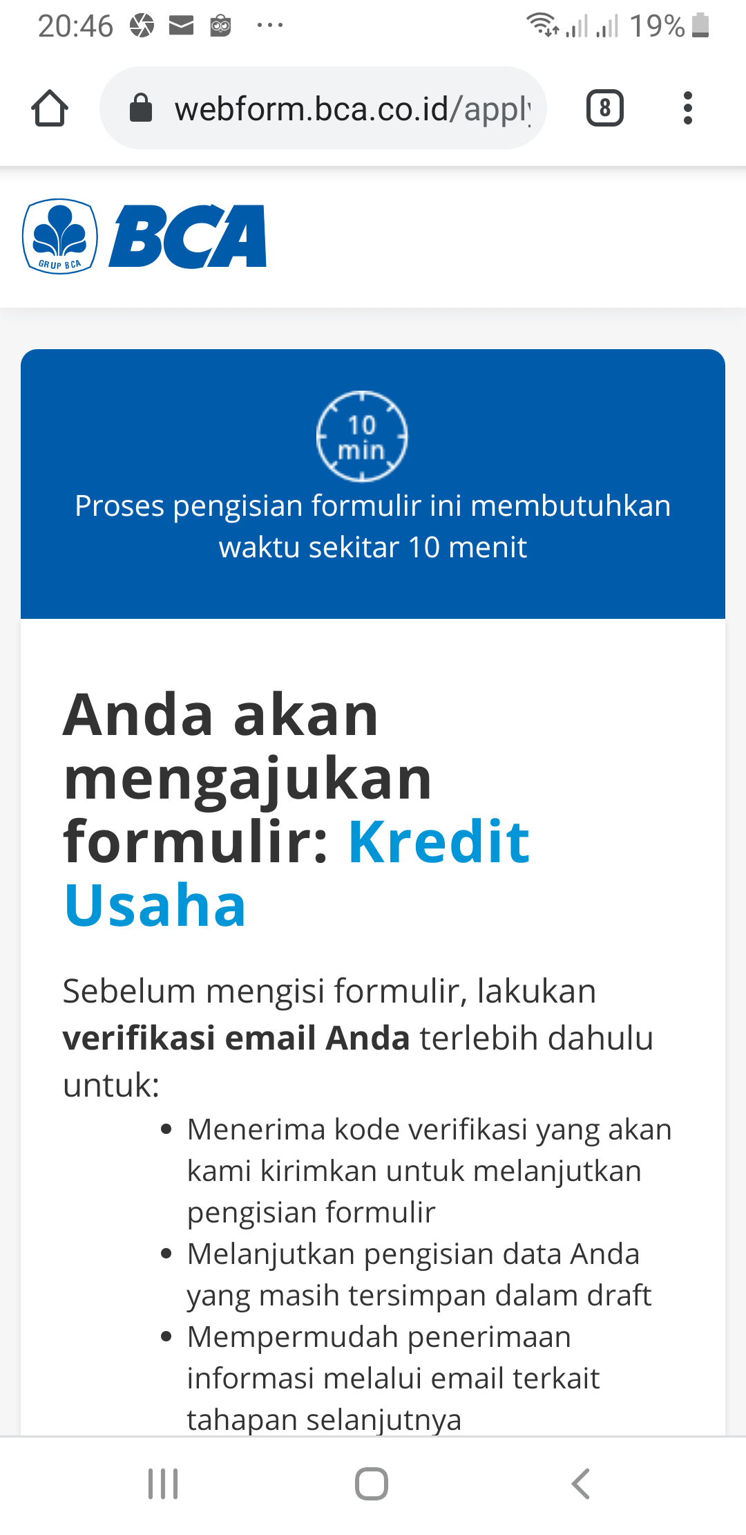 Pinjaman Usaha BCA Formulir Aplikasi