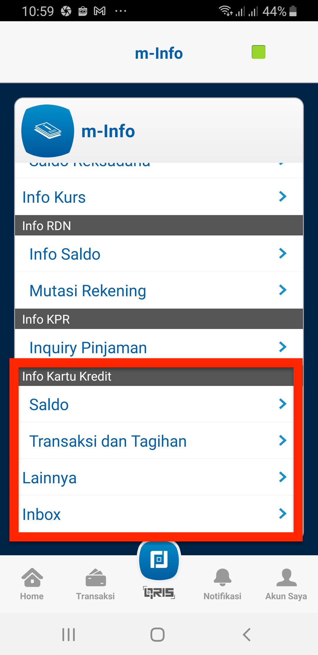 Info KK BCA Tagihan Pemakaian
