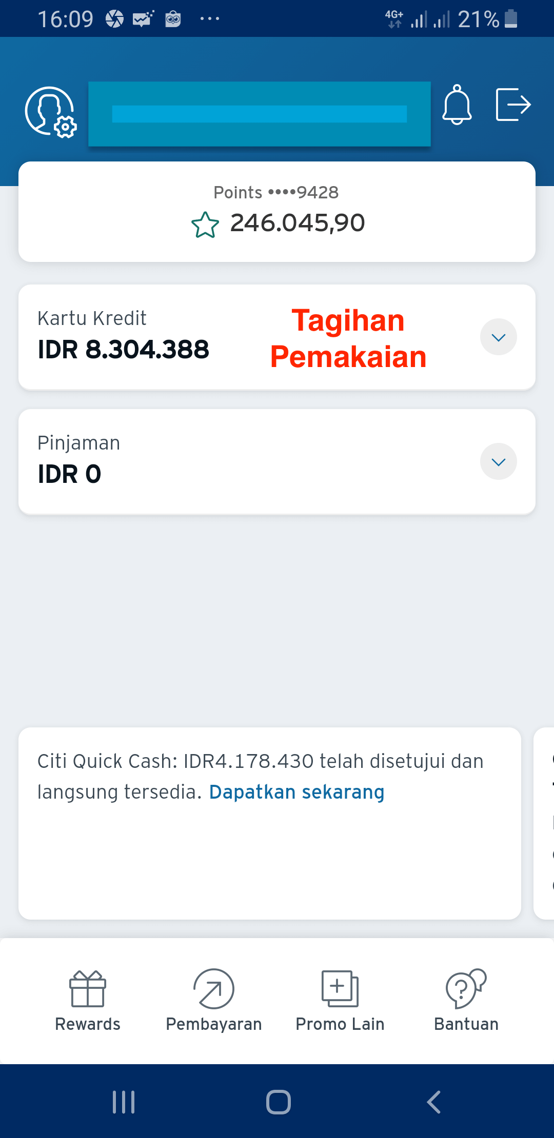 Tagihan Citi Online Kartu Kredit