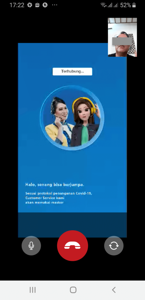 Video Call dengan CS bLu BCA Digital