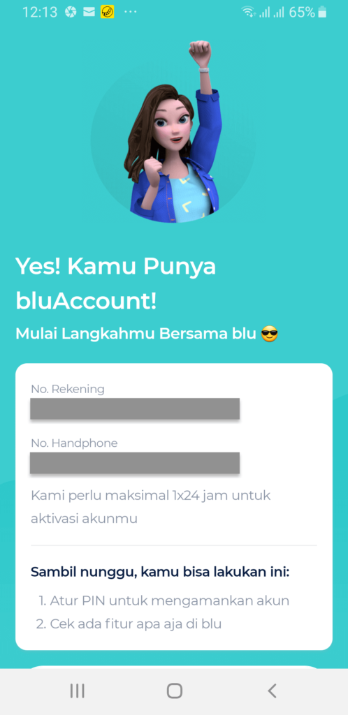 Rekening BCA Digital Berhasil Dibuka