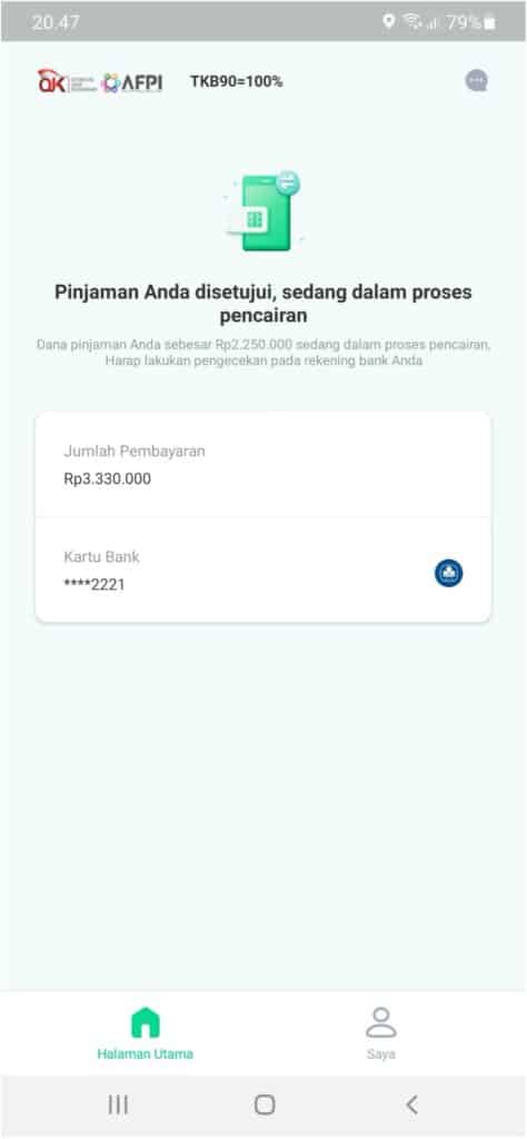 Pinjaman Disetujui dan Dana Ditransfer