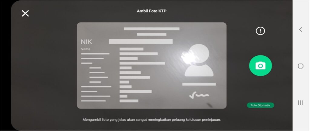 Proses aambil Foto eKTP dengan Ponsel HP Aplikasi Easycash