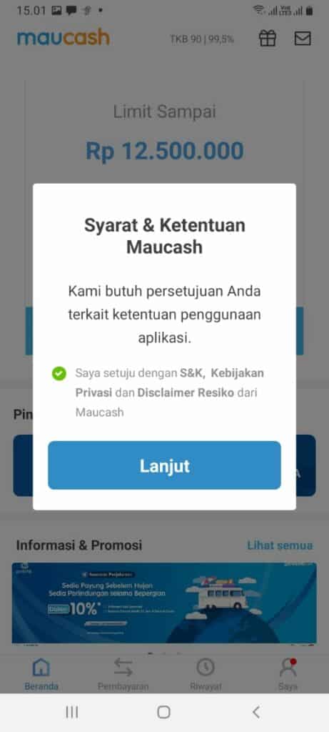 Aplikasi Maucash Pinjaman Online Syarat dan Ketentuan