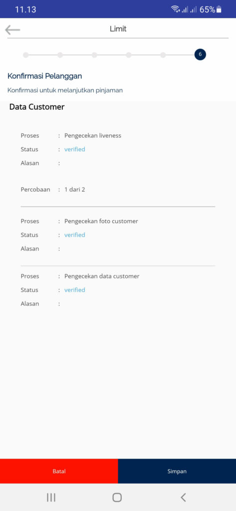 Konfirmasi Aplikasi Danakini Pinjaman Online