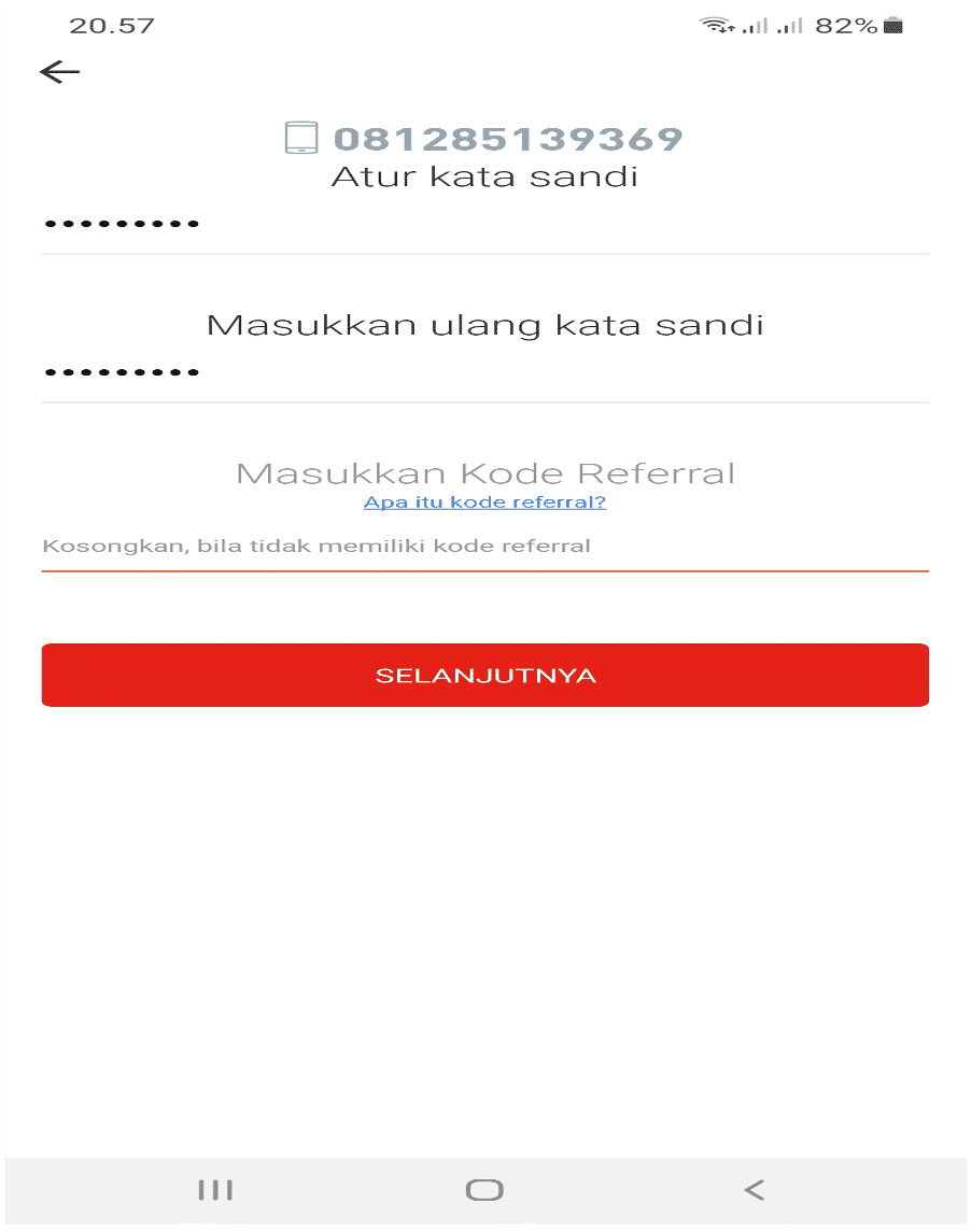 Buat Password Akulaku