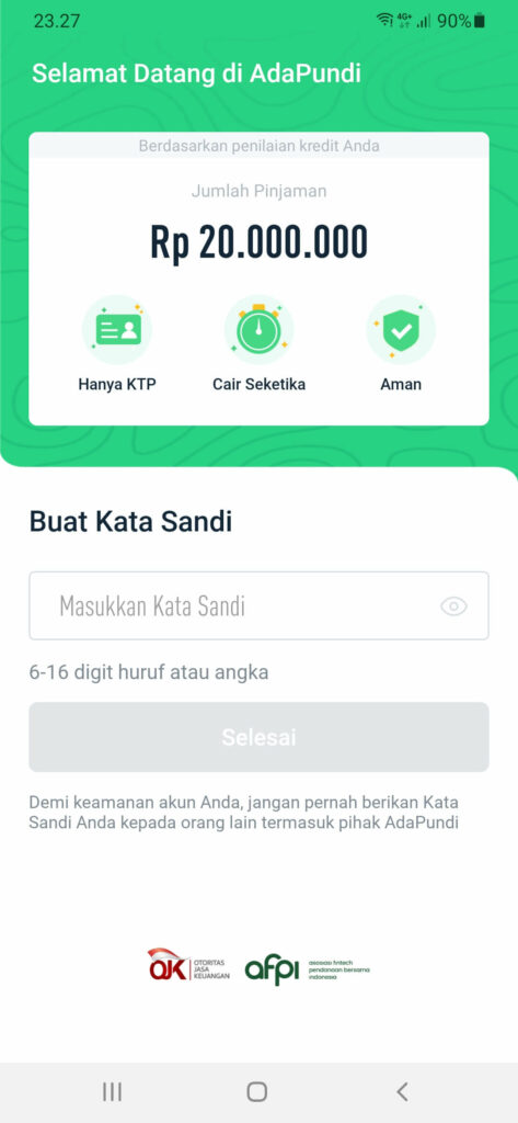 Buat Password Adapundi 2