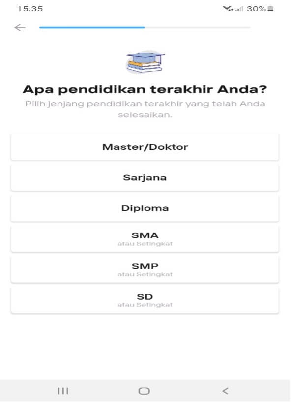 Pendidikan Terakhir Rekening ATM Mandiri