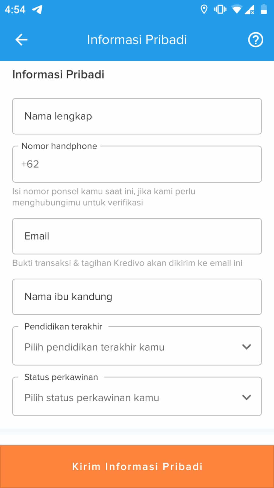 Informasi Pribadi Kredivo 5