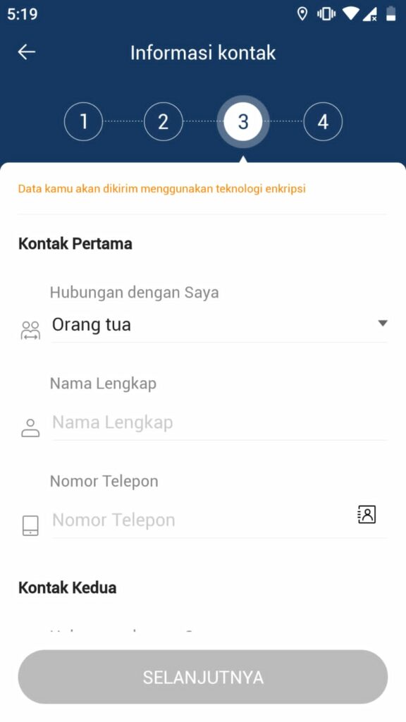 Isi Data Kontak Darurat Kredito 4.1