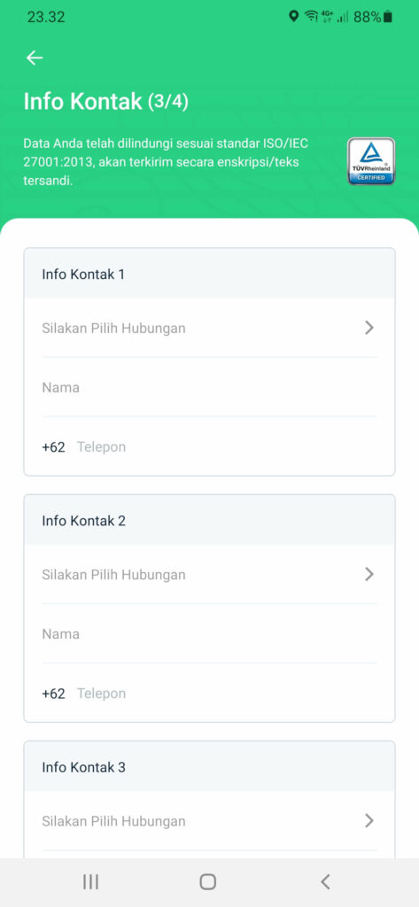 Isi kontak darurat Adapundi 7.1