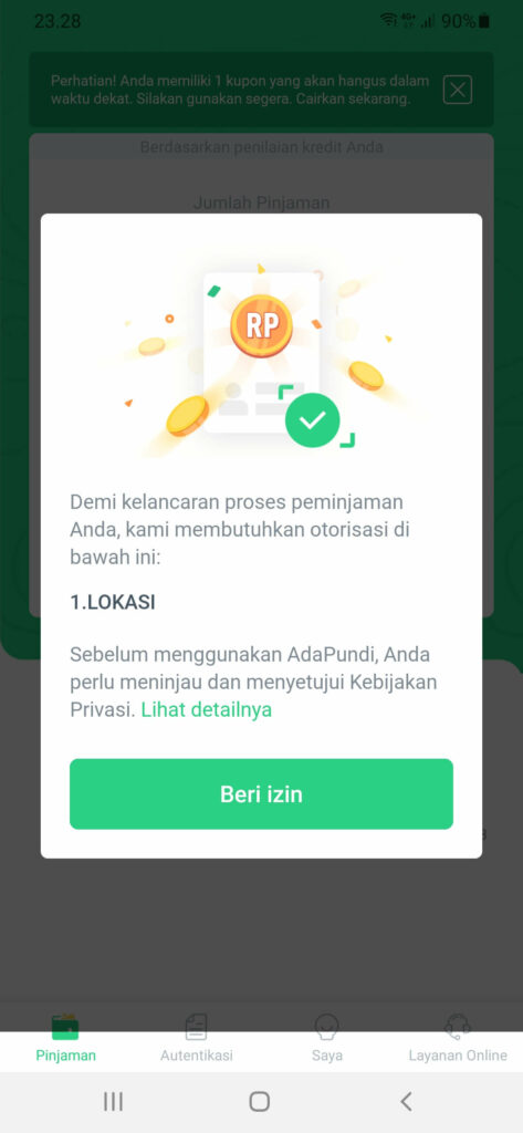 Minta Akses Ponsel Adapundi 3