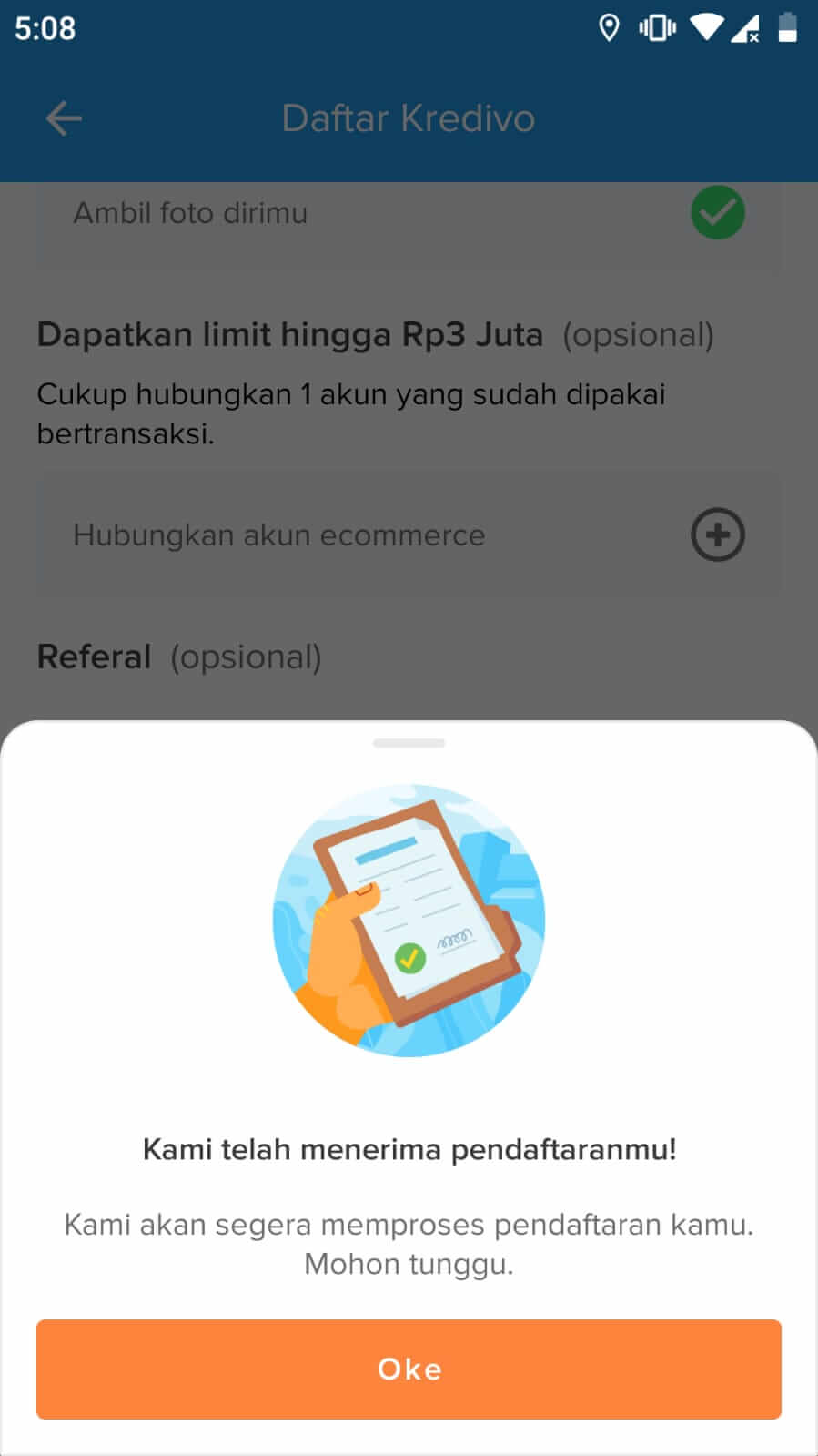Pendaftaran Diterima Kredivo 9