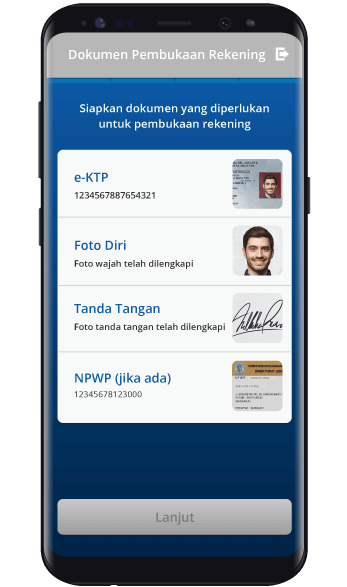 Pilih lanjut setelah dipastikan bahwa semua dokumen yang diminta telah lengkap.