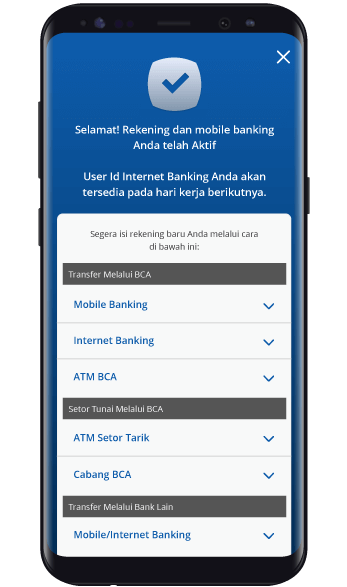 Rekening sudah aktif. Lakukan setoran awal agar bisa bertransaksi.