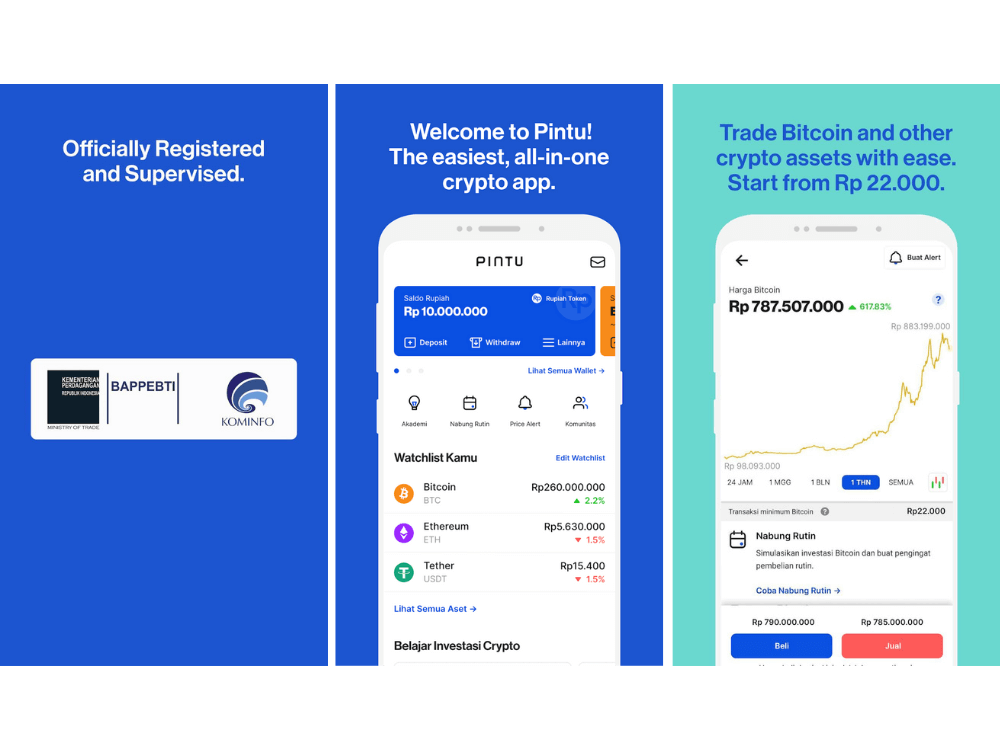 Pintu adalah aplikasi exchange broker jual beli bitcoin dan koin crypto. Saya mencoba trading di aplikasi Pintu dan menuliskan pengalamannya disini. Apakah aplikasi crypto Pintu aman ? 